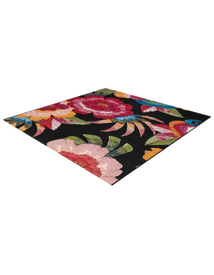 Detail image of  6' x 6'  Washable Botanical Indoor / Outdoor Square Rug