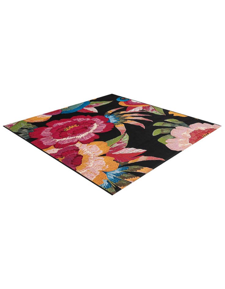 Detail image of  6' x 6'  Washable Botanical Indoor / Outdoor Square Rug