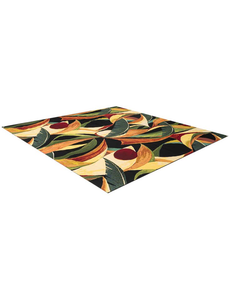 Detail image of  10' x 10'  Washable Botanical Indoor / Outdoor Square Rug