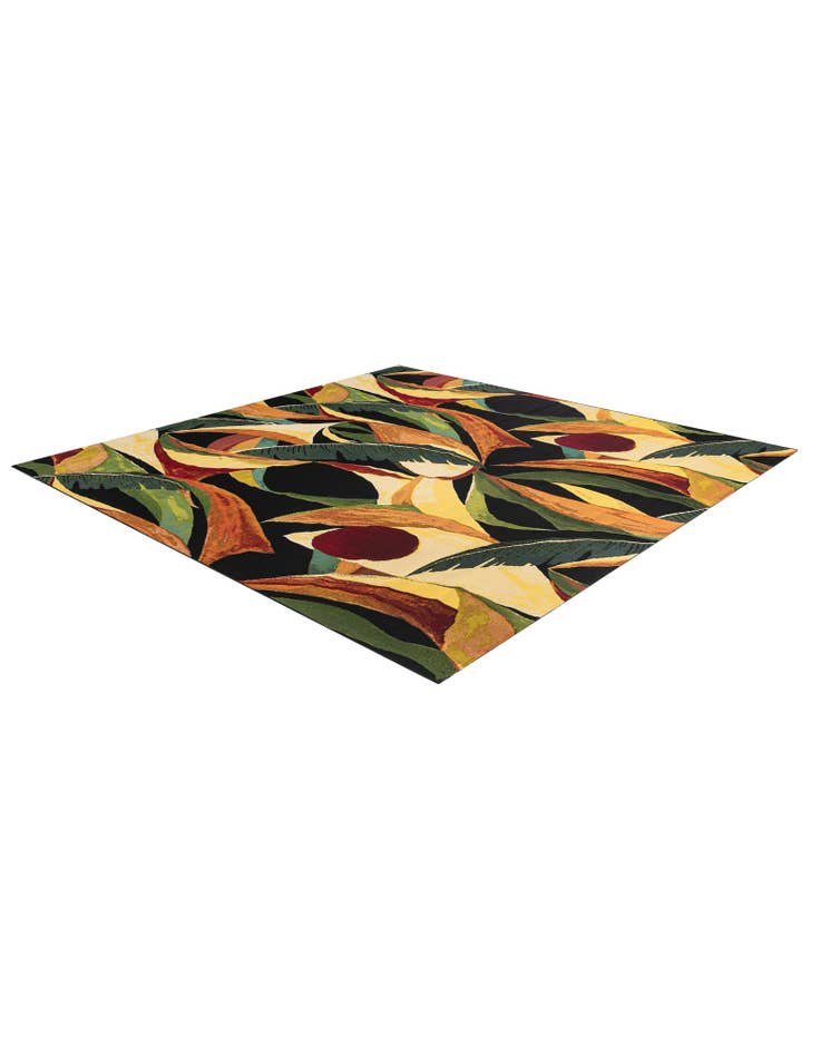 Detail image of  10' x 10'  Washable Botanical Indoor / Outdoor Square Rug