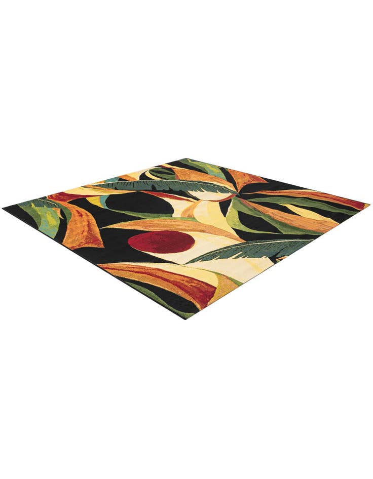 Detail image of  6' x 6'  Washable Botanical Indoor / Outdoor Square Rug