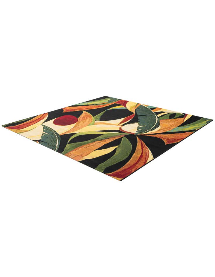 Detail image of  6' x 6'  Washable Botanical Indoor / Outdoor Square Rug