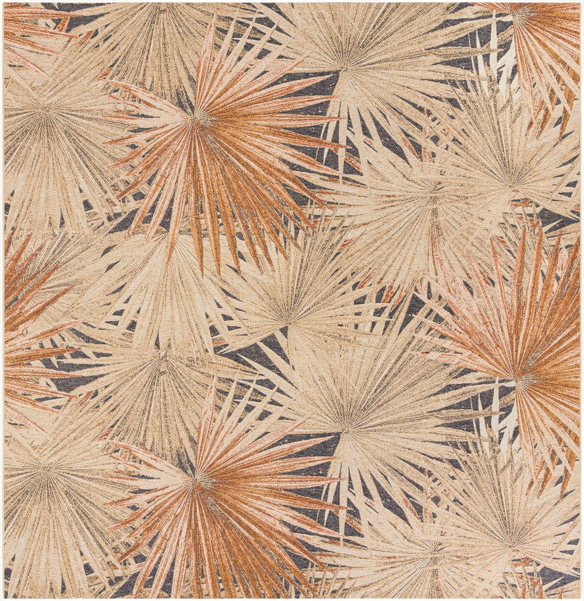  10' x 10'  Washable Botanical Indoor / Outdoor Square Rug