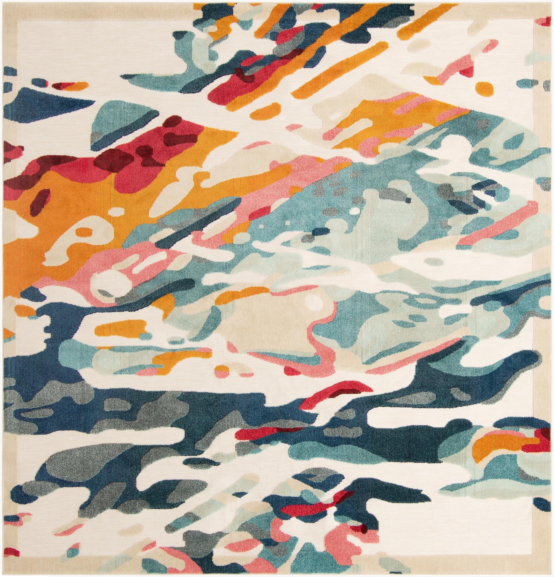  10' x 10'  Washable Casablanca Indoor / Outdoor Square Rug