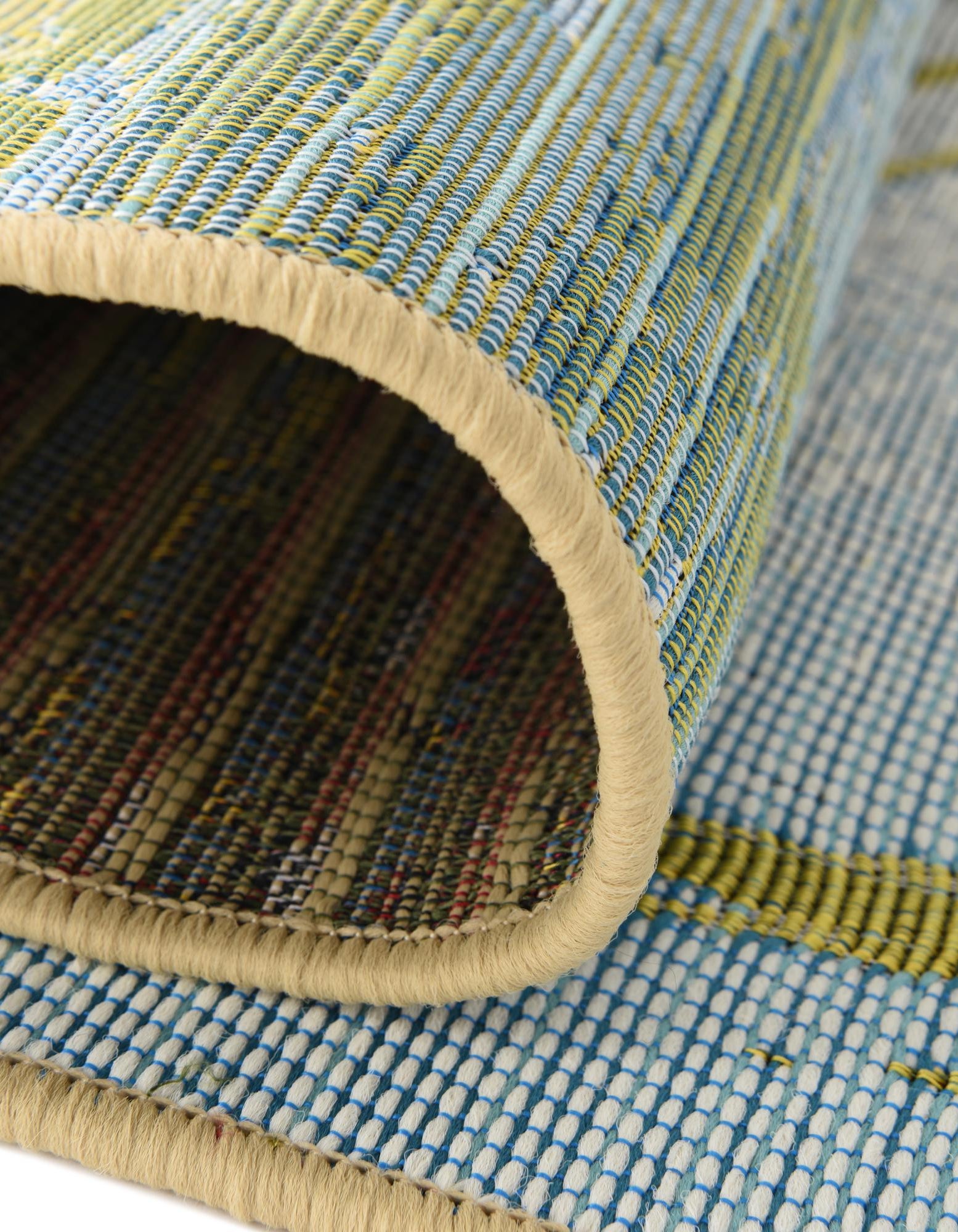 Multicolor 6' x 6' Coastal Indoor / Outdoor Square Rug | Rugs.com