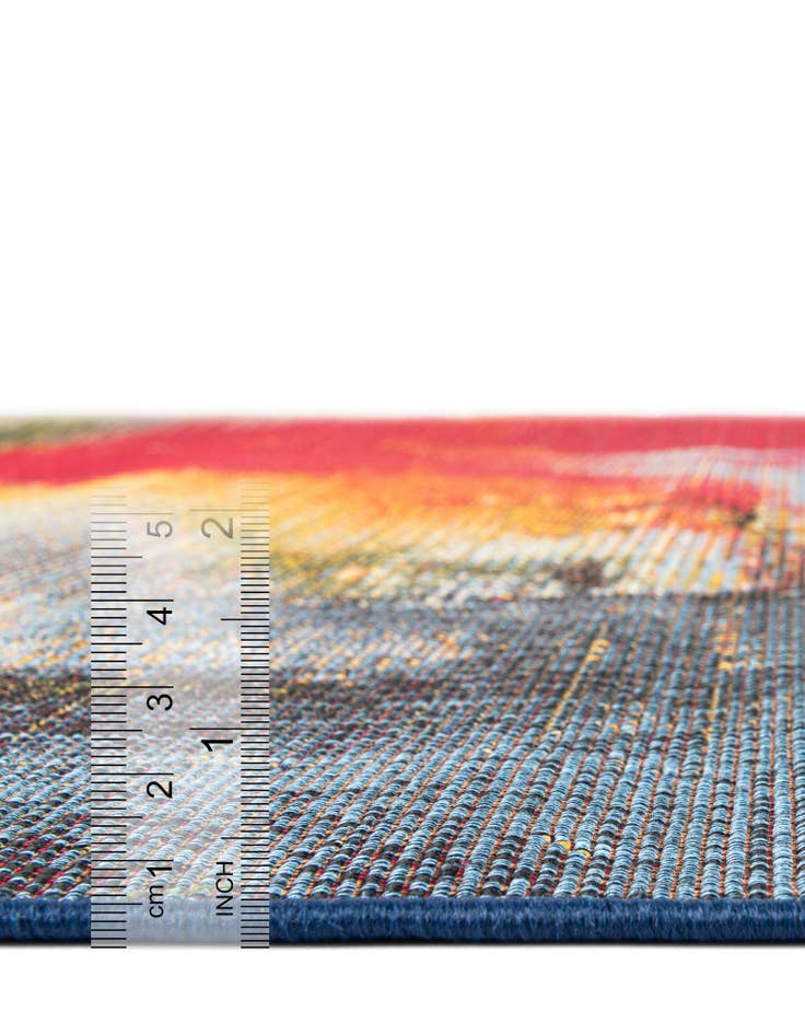 Detail image of  6' x 6'  Washable Modern Indoor / Outdoor Square Rug