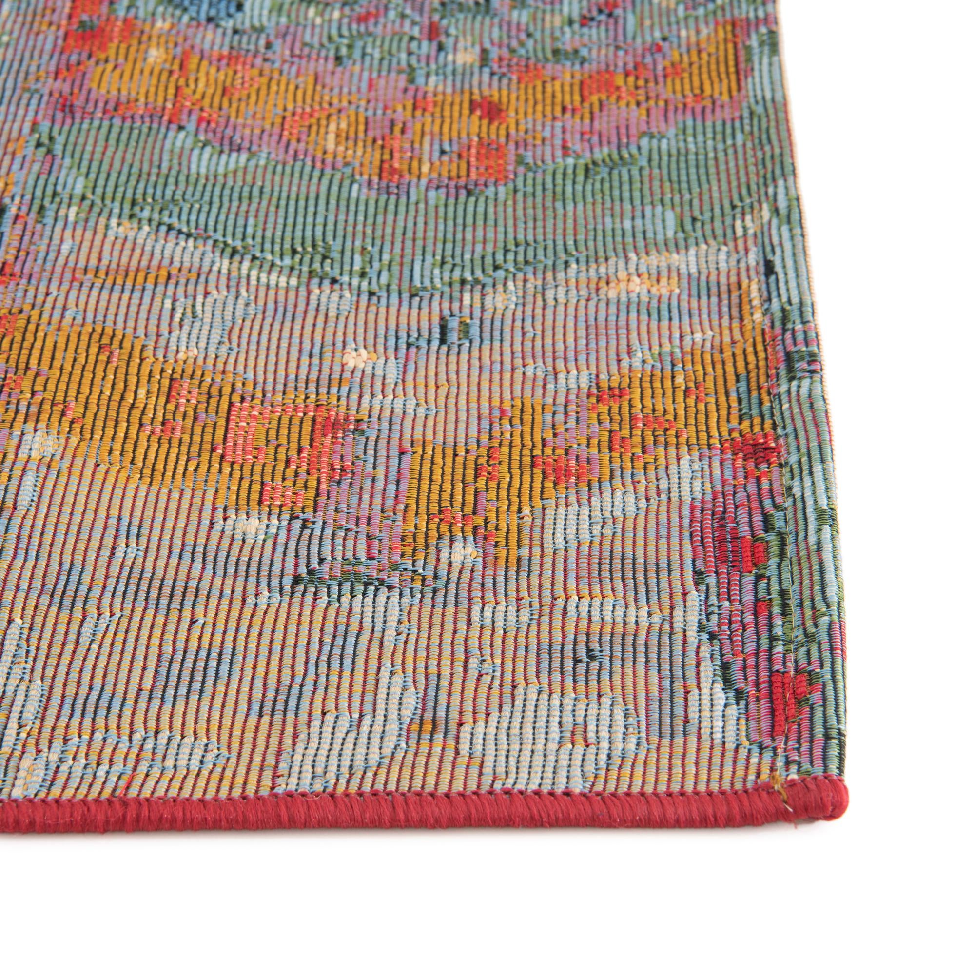 Multicolor 6' x 6' Modern Indoor / Outdoor Square Rug | Rugs.com