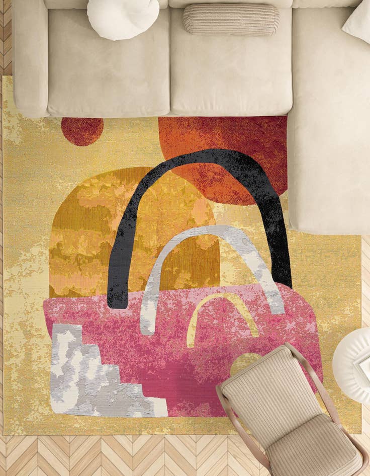 Detail image of  7' 10 x 7' 10  Washable Modern Indoor / Outdoor Square Rug