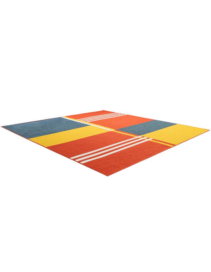 Detail image of  10' x 10'  Washable Modern Indoor / Outdoor Square Rug