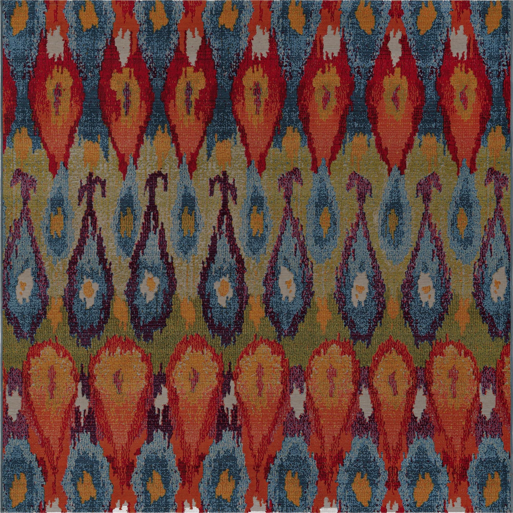  6' x 6'  Washable Modern Indoor / Outdoor Square Rug