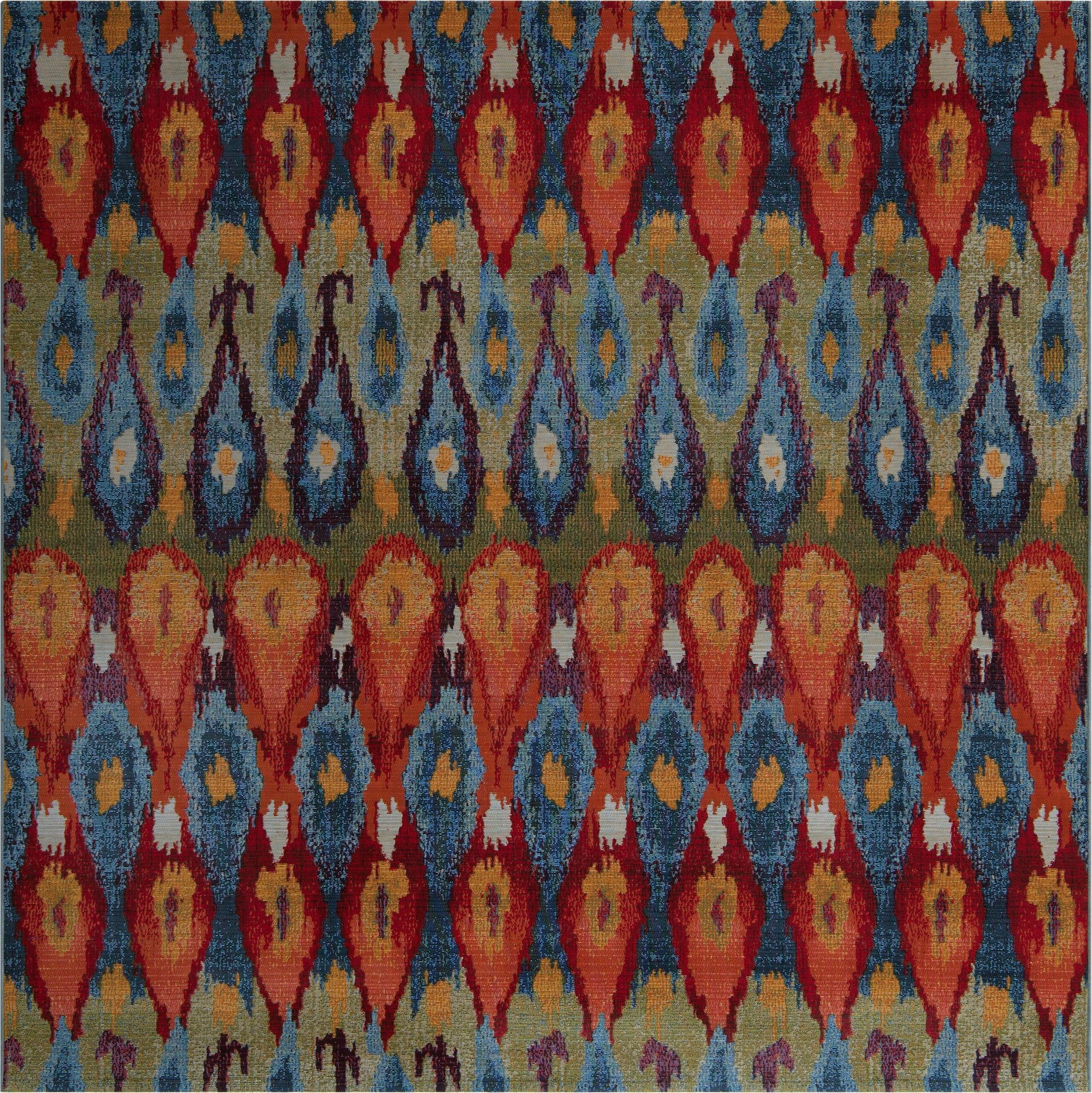  7' 10 x 7' 10  Washable Modern Indoor / Outdoor Square Rug