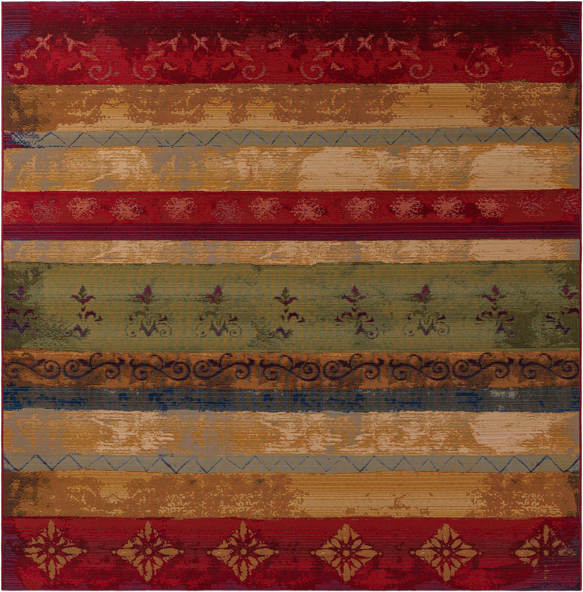  7' 10 x 7' 10  Washable Modern Indoor / Outdoor Square Rug