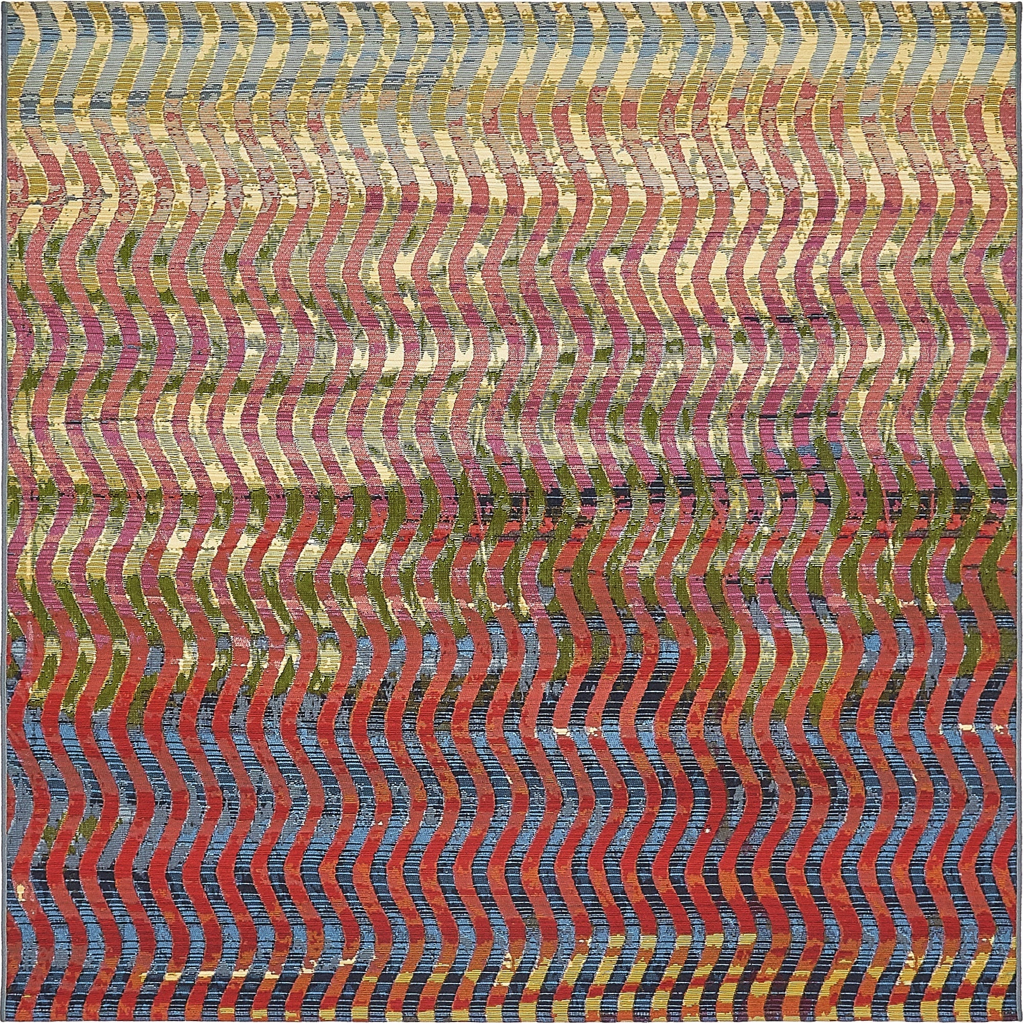  6' x 6'  Washable Modern Indoor / Outdoor Square Rug