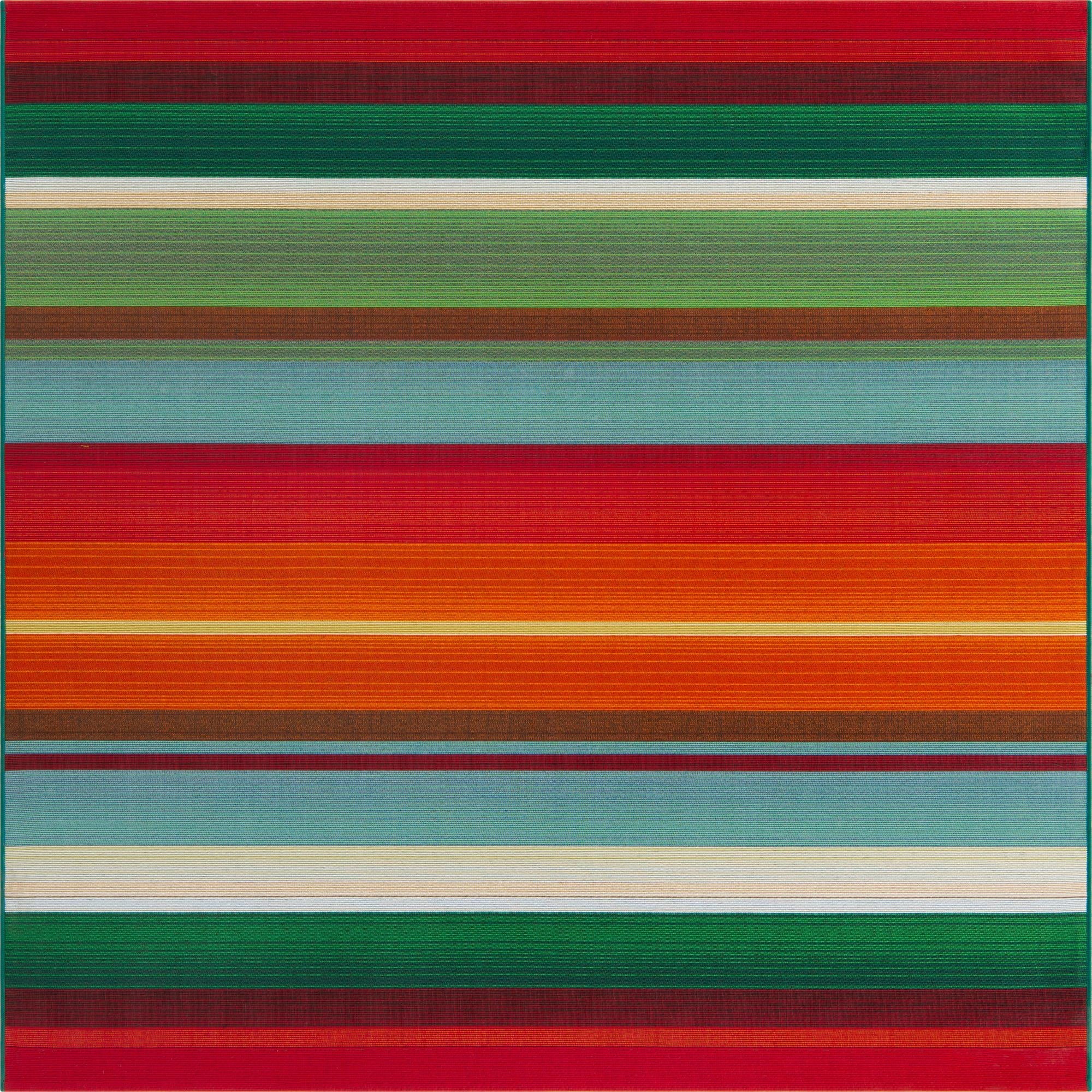  6' x 6'  Washable Modern Indoor / Outdoor Square Rug