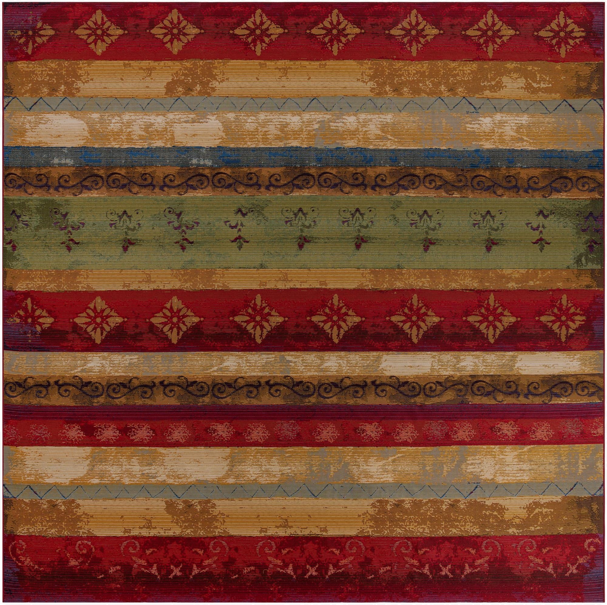  10' x 10'  Washable Modern Indoor / Outdoor Square Rug