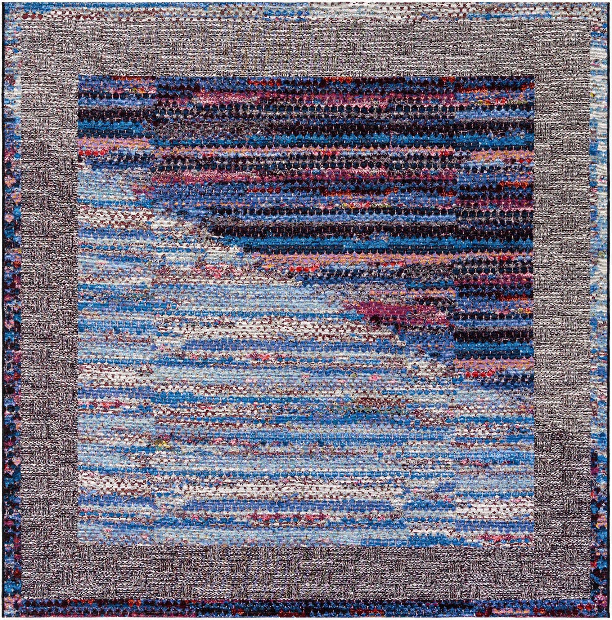  7' 10 x 7' 10  Washable Modern Indoor / Outdoor Square Rug