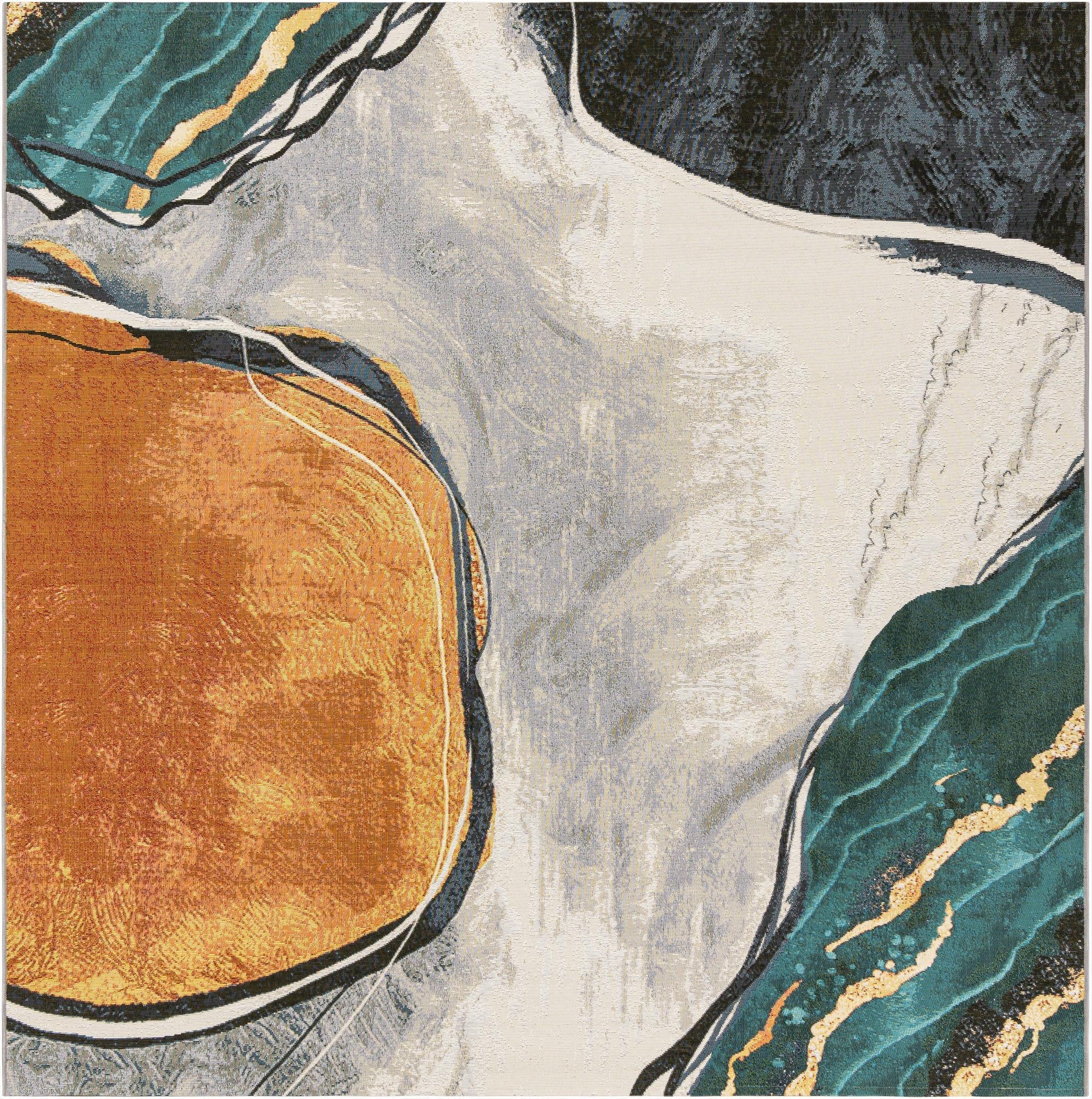  7' 10 x 7' 10  Washable Modern Indoor / Outdoor Square Rug