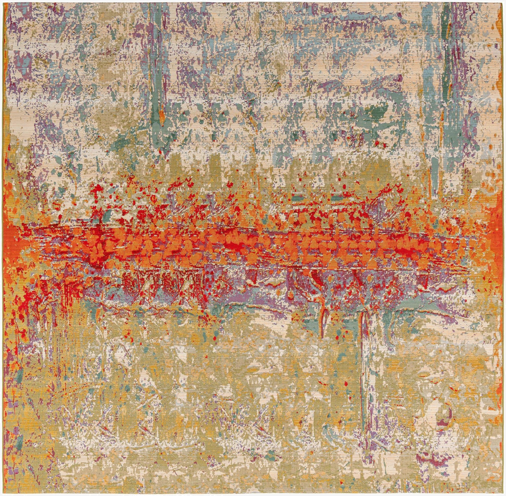  10' x 10'  Washable Modern Indoor / Outdoor Square Rug