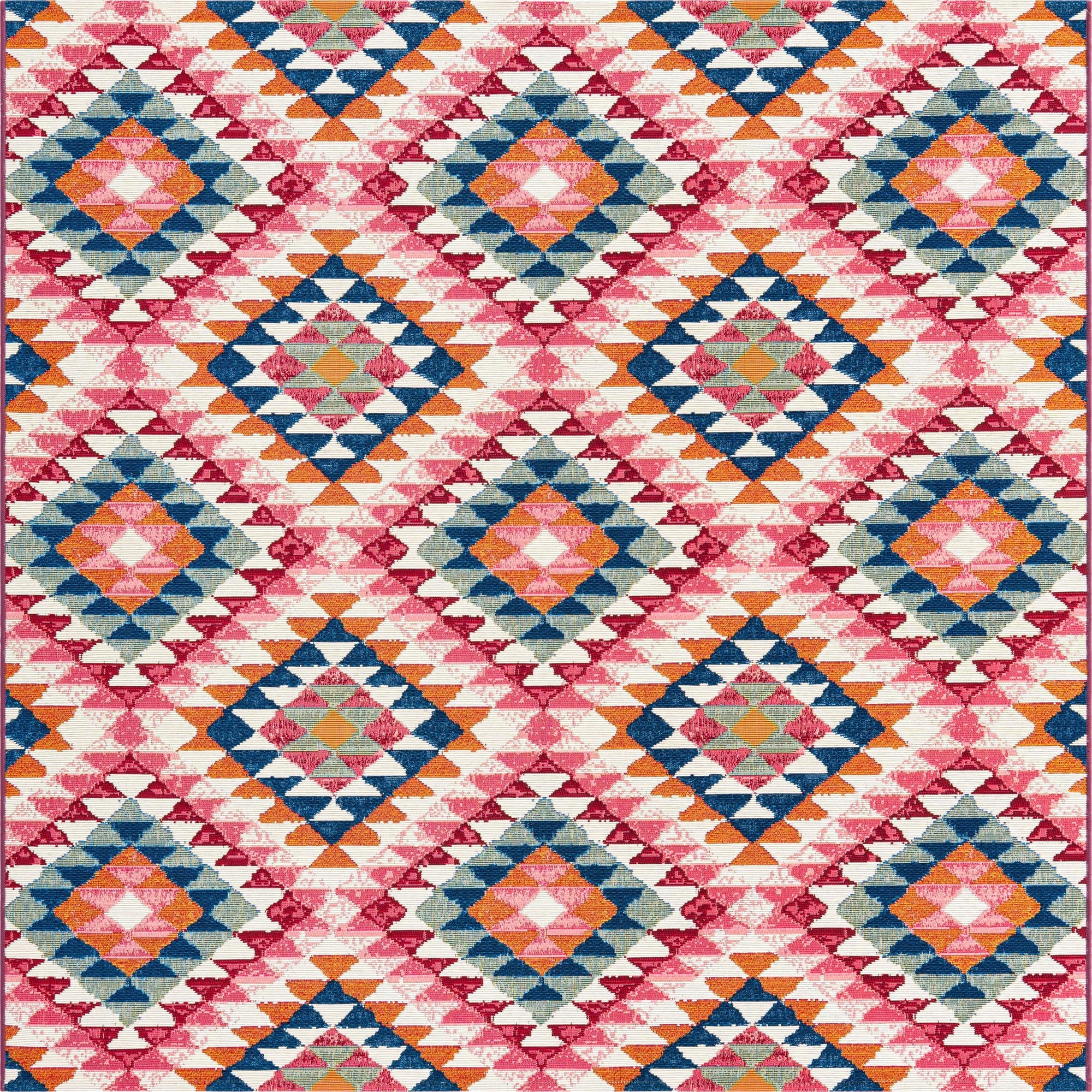  6' x 6'  Washable Southwestern Indoor / Outdoor Square Rug