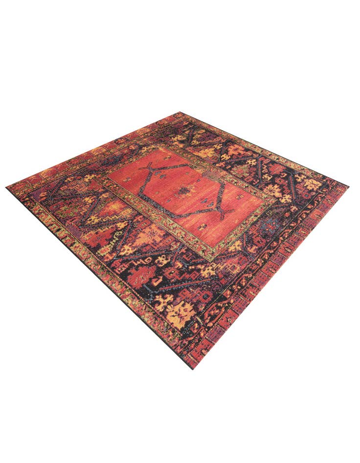 6' x 6'  Washable Tribal Indoor / Outdoor Square Rug