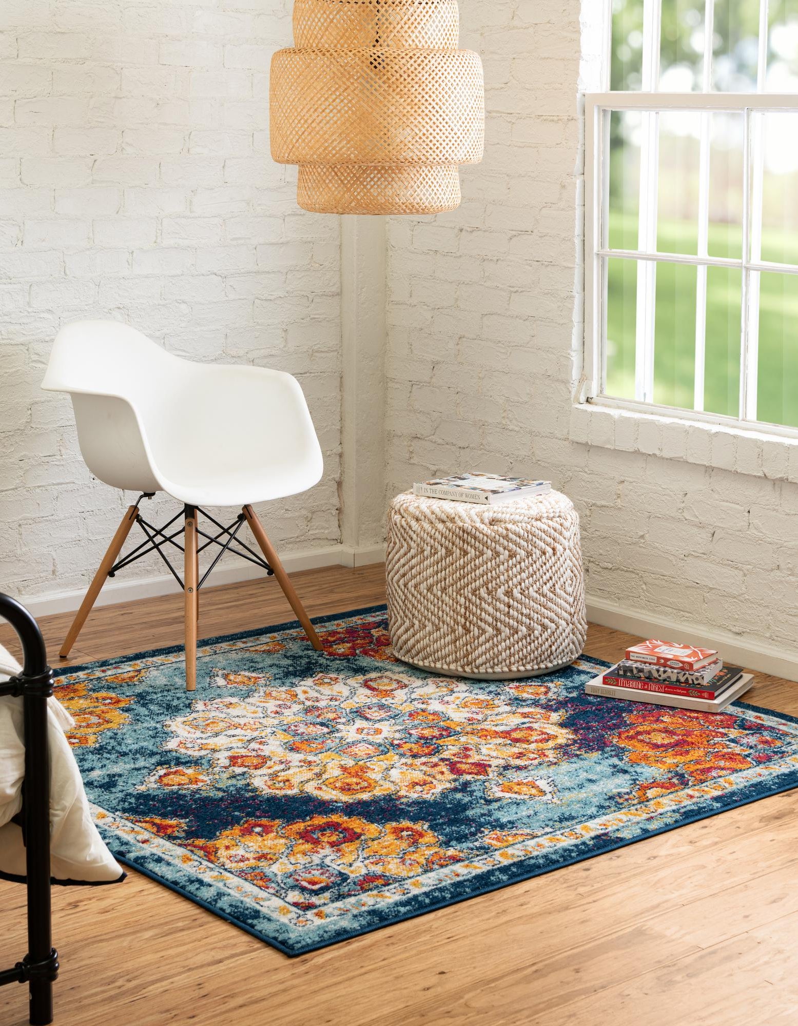 Multicolor 4' x 4' Parker Square Rug | Rugs.com