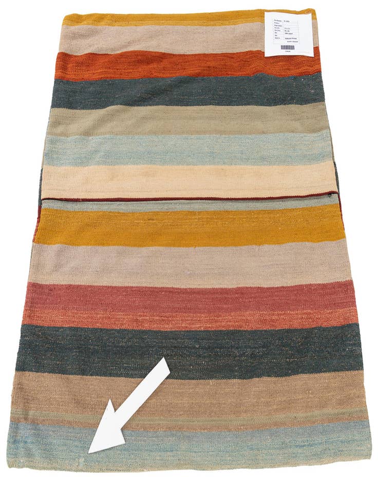 Detail image of  3' 3 x 3' 3  Hand Woven Pillow Wool Square Rug