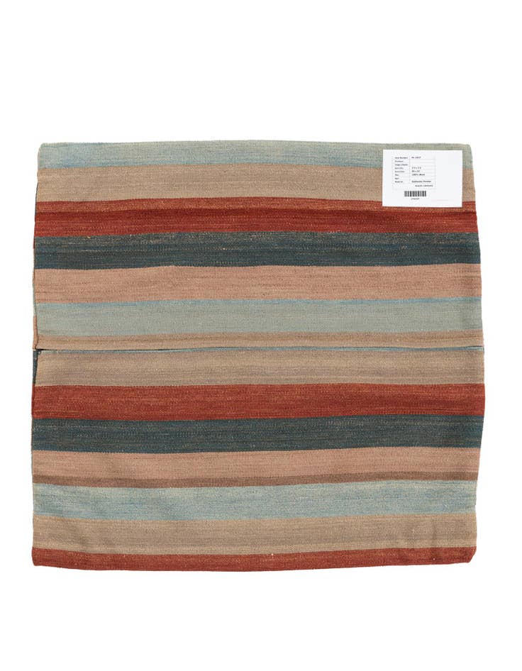 Detail image of  3' 2 x 3' 3  Hand Woven Pillow Wool Square Rug