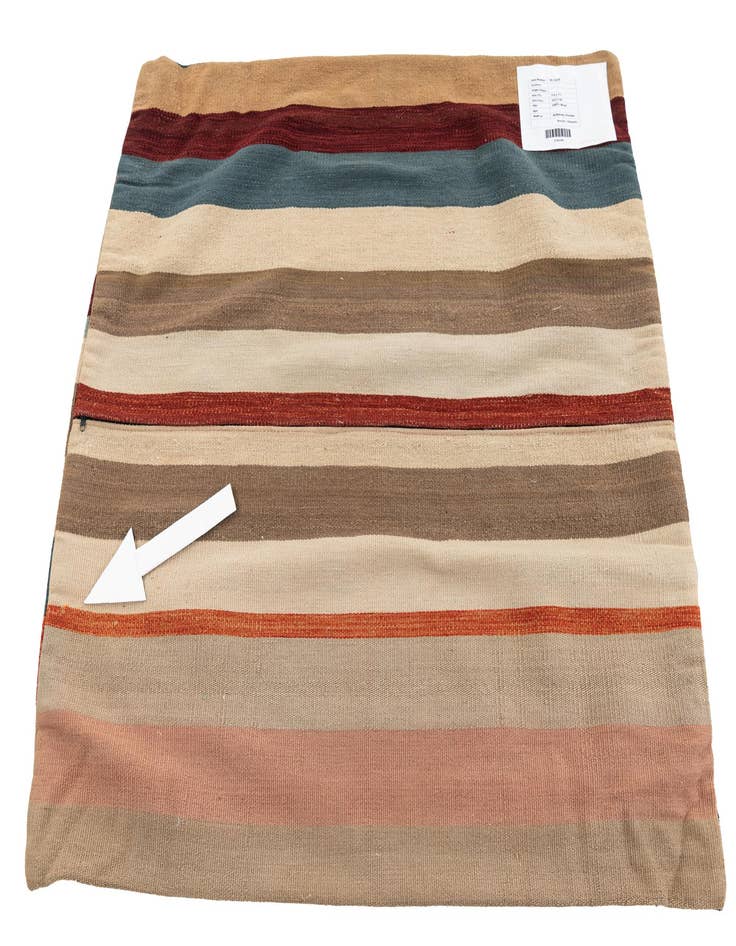 Detail image of  3' 3 x 3' 4  Hand Woven Pillow Wool Square Rug