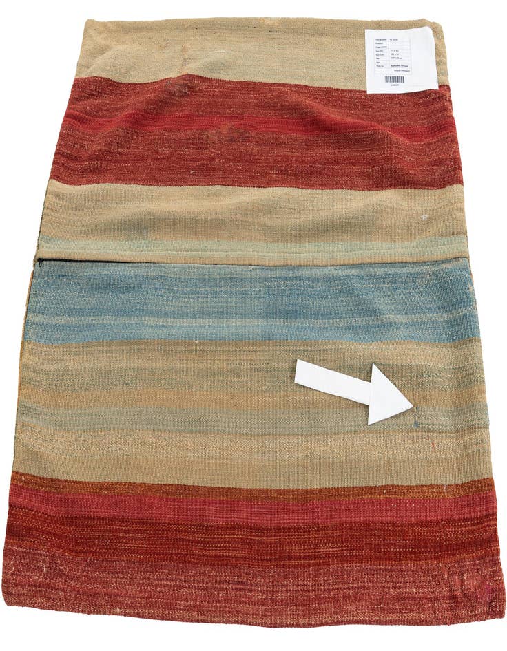 Detail image of  3' 2 x 3' 4  Hand Woven Pillow Wool Square Rug