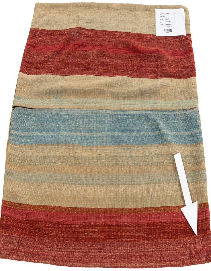 Detail image of  3' 2 x 3' 4  Hand Woven Pillow Wool Square Rug