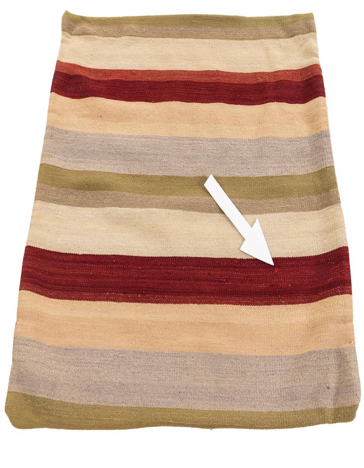 Detail image of  2' 10 x 3'  Hand Woven Pillow Wool Square Rug