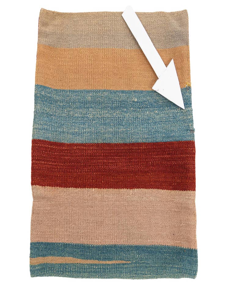 Detail image of  1' 6 x 1' 6  Hand Woven Pillow Wool Square Rug