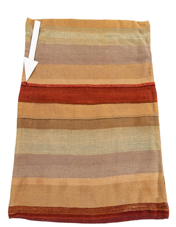 Detail image of  2' 4 x 2' 5  Hand Woven Pillow Wool Square Rug