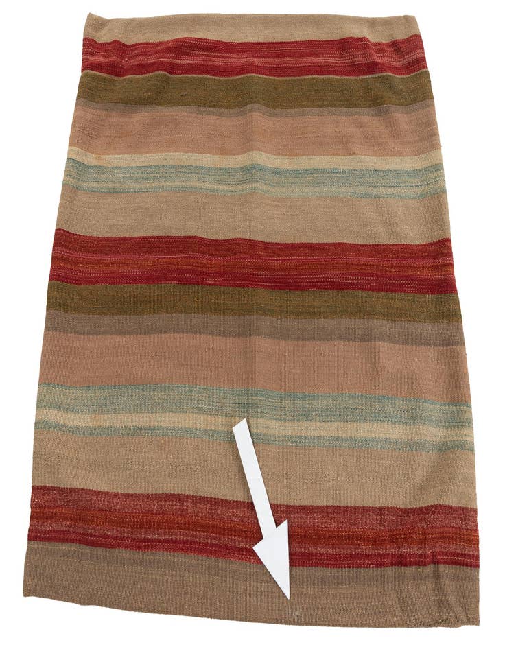 Detail image of  3' 3 x 3' 4  Hand Woven Pillow Wool Square Rug