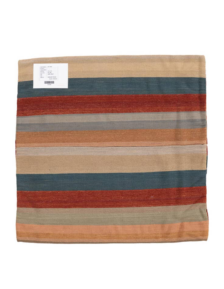 Detail image of  3' 2 x 3' 3  Hand Woven Pillow Wool Square Rug