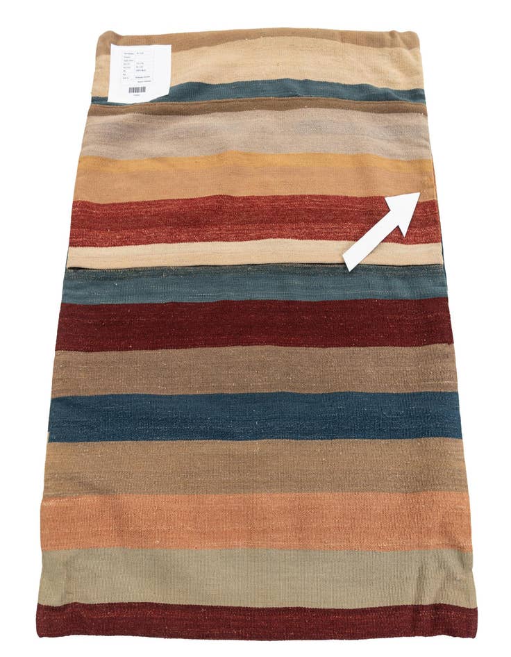 Detail image of  3' 2 x 3' 4  Hand Woven Pillow Wool Square Rug