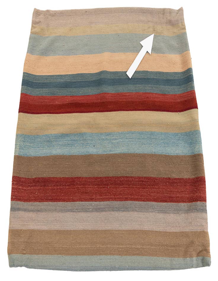 Detail image of  3' 2 x 3' 4  Hand Woven Pillow Wool Square Rug