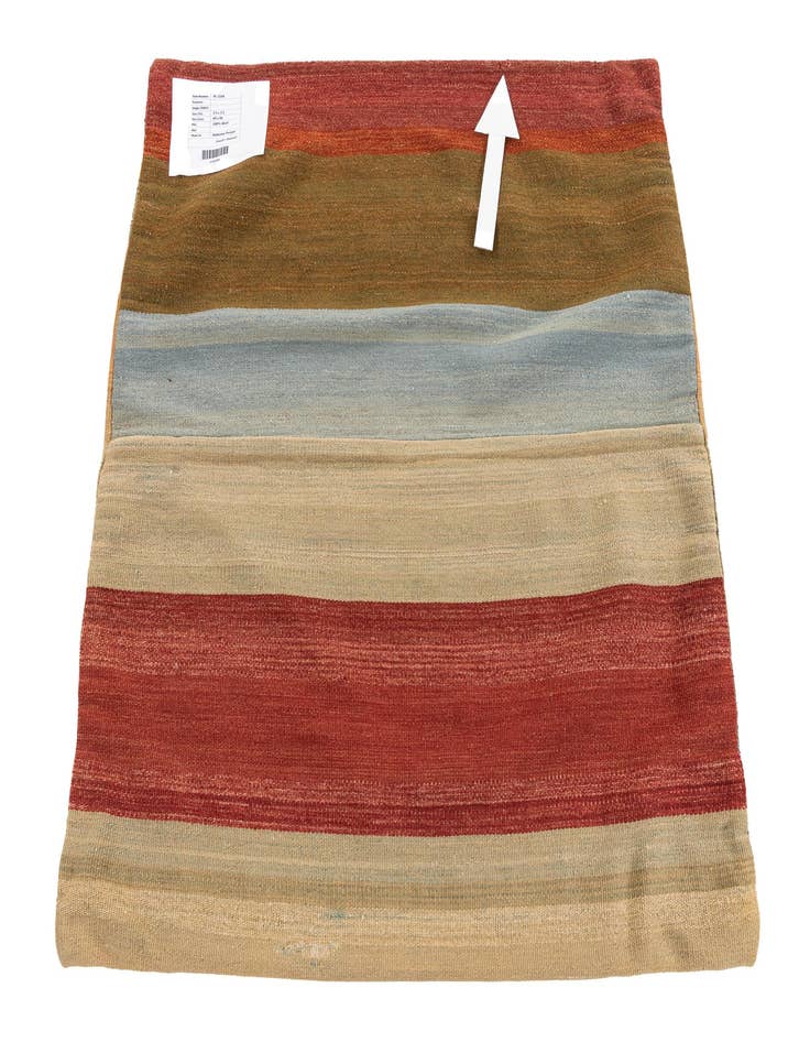 Detail image of  3' 3 x 3' 3  Hand Woven Pillow Wool Square Rug