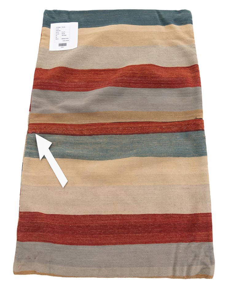 Detail image of  3' 3 x 3' 3  Hand Woven Pillow Wool Square Rug