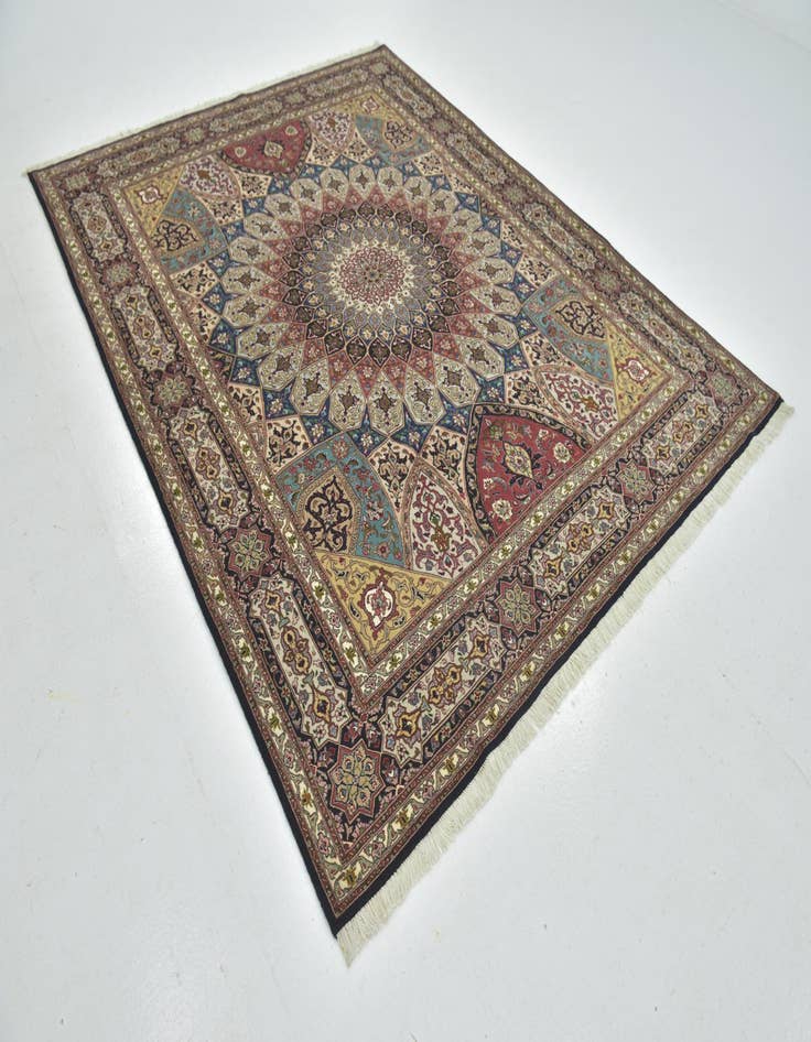 Detail image of  6' 8 x 8' 5  Hand Knotted Tabriz Persian Square Rug