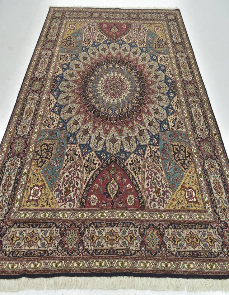 Detail image of  6' 8 x 8' 5  Hand Knotted Tabriz Persian Square Rug