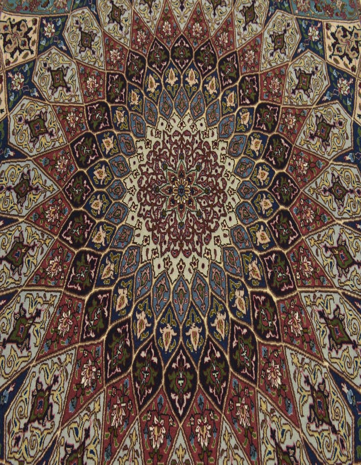 Detail image of  6' 8 x 8' 5  Hand Knotted Tabriz Persian Square Rug