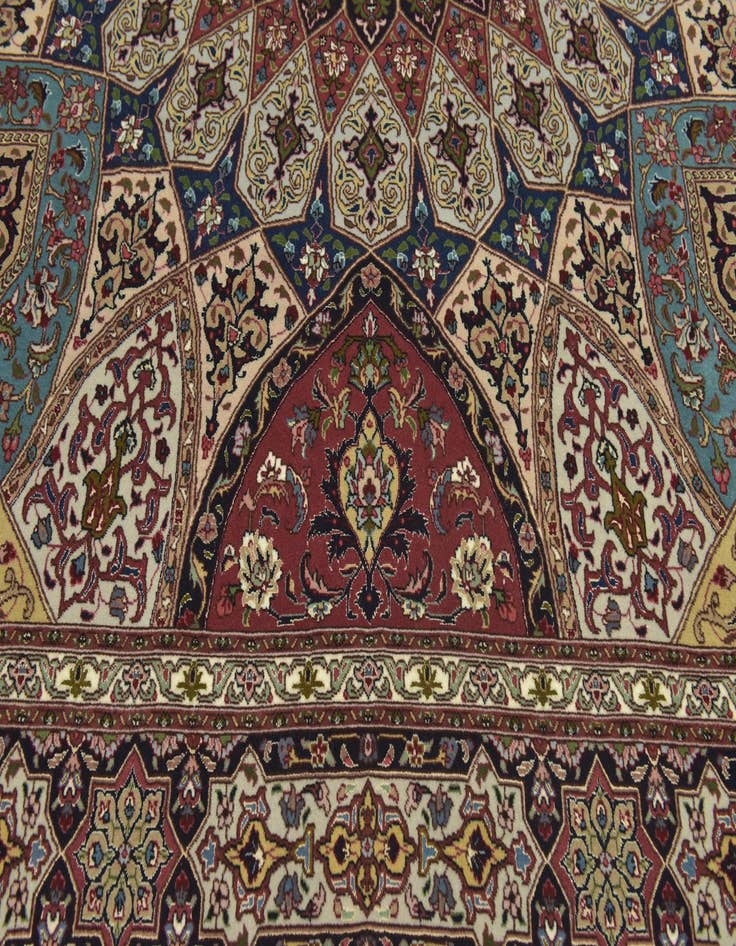 Detail image of  6' 8 x 8' 5  Hand Knotted Tabriz Persian Square Rug