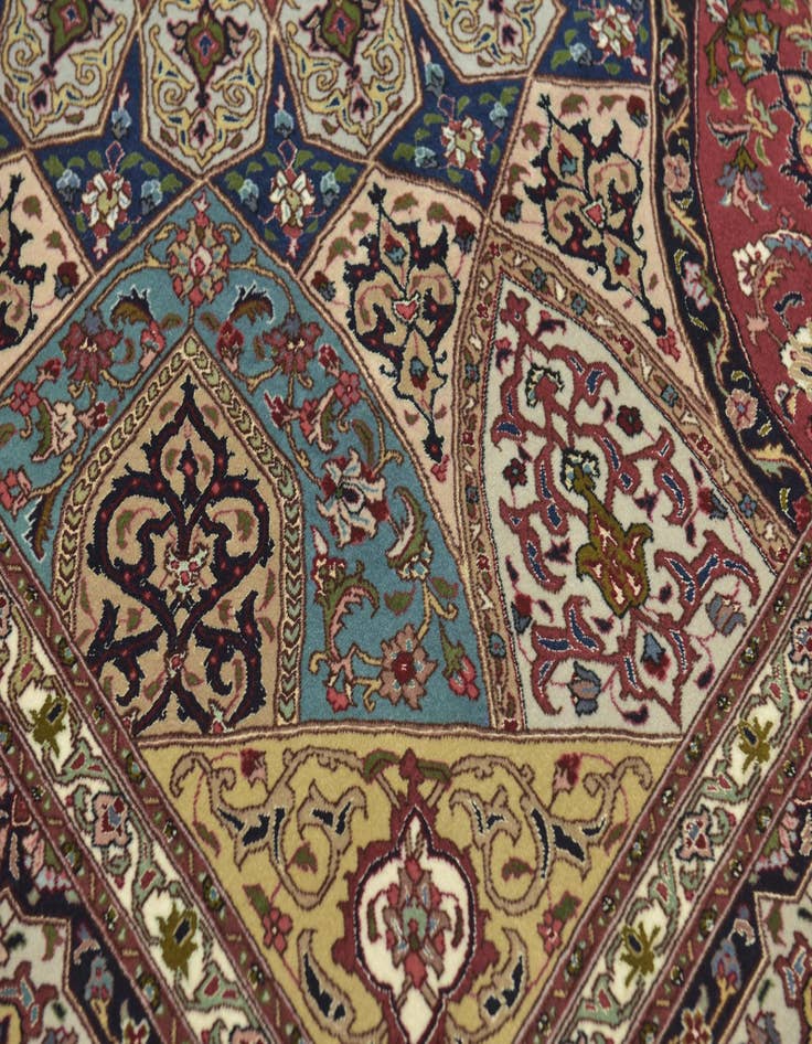 Detail image of  6' 8 x 8' 5  Hand Knotted Tabriz Persian Square Rug
