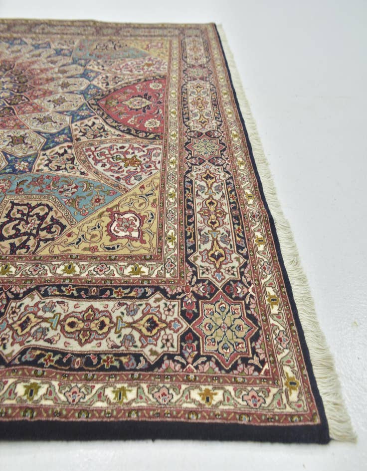 Detail image of  6' 8 x 8' 5  Hand Knotted Tabriz Persian Square Rug