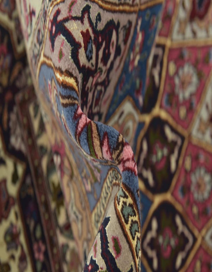 Detail image of  6' 8 x 8' 3  Hand Knotted Tabriz Persian Square Rug