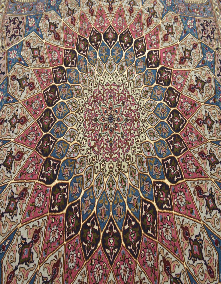 Detail image of  6' 8 x 8' 3  Hand Knotted Tabriz Persian Square Rug