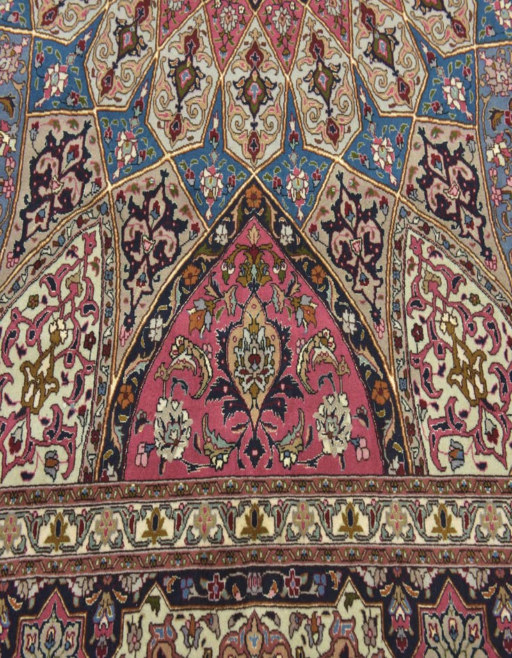 Detail image of  6' 8 x 8' 3  Hand Knotted Tabriz Persian Square Rug
