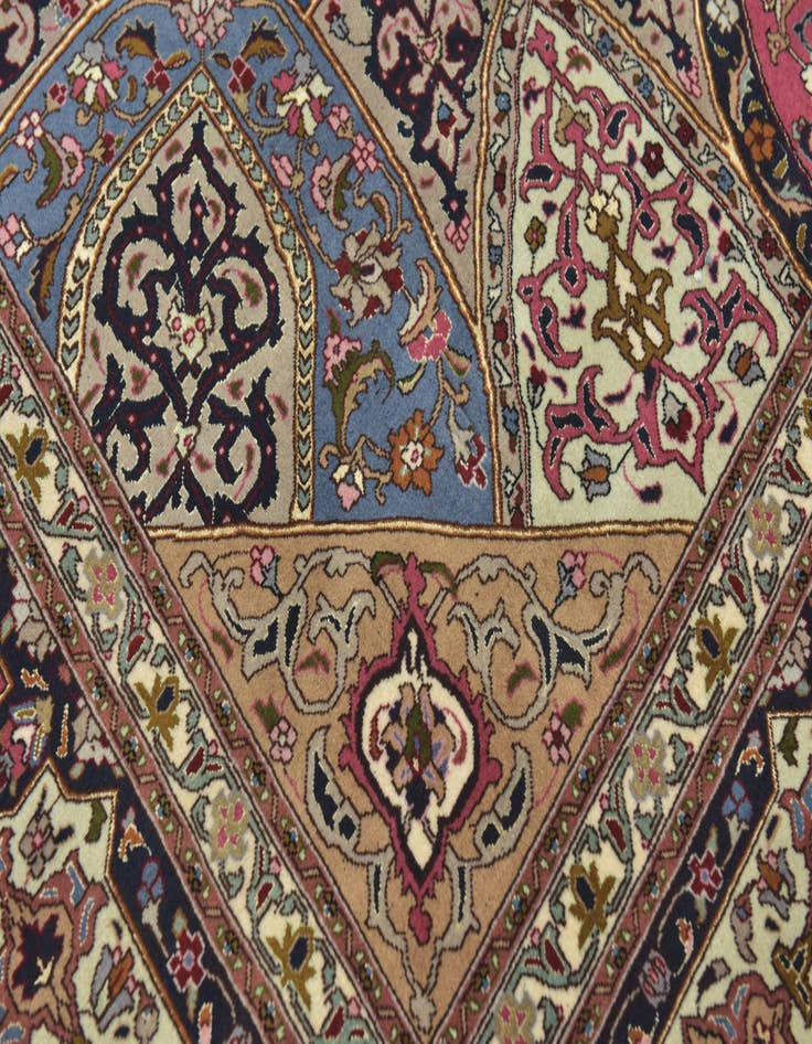 Detail image of  6' 8 x 8' 3  Hand Knotted Tabriz Persian Square Rug