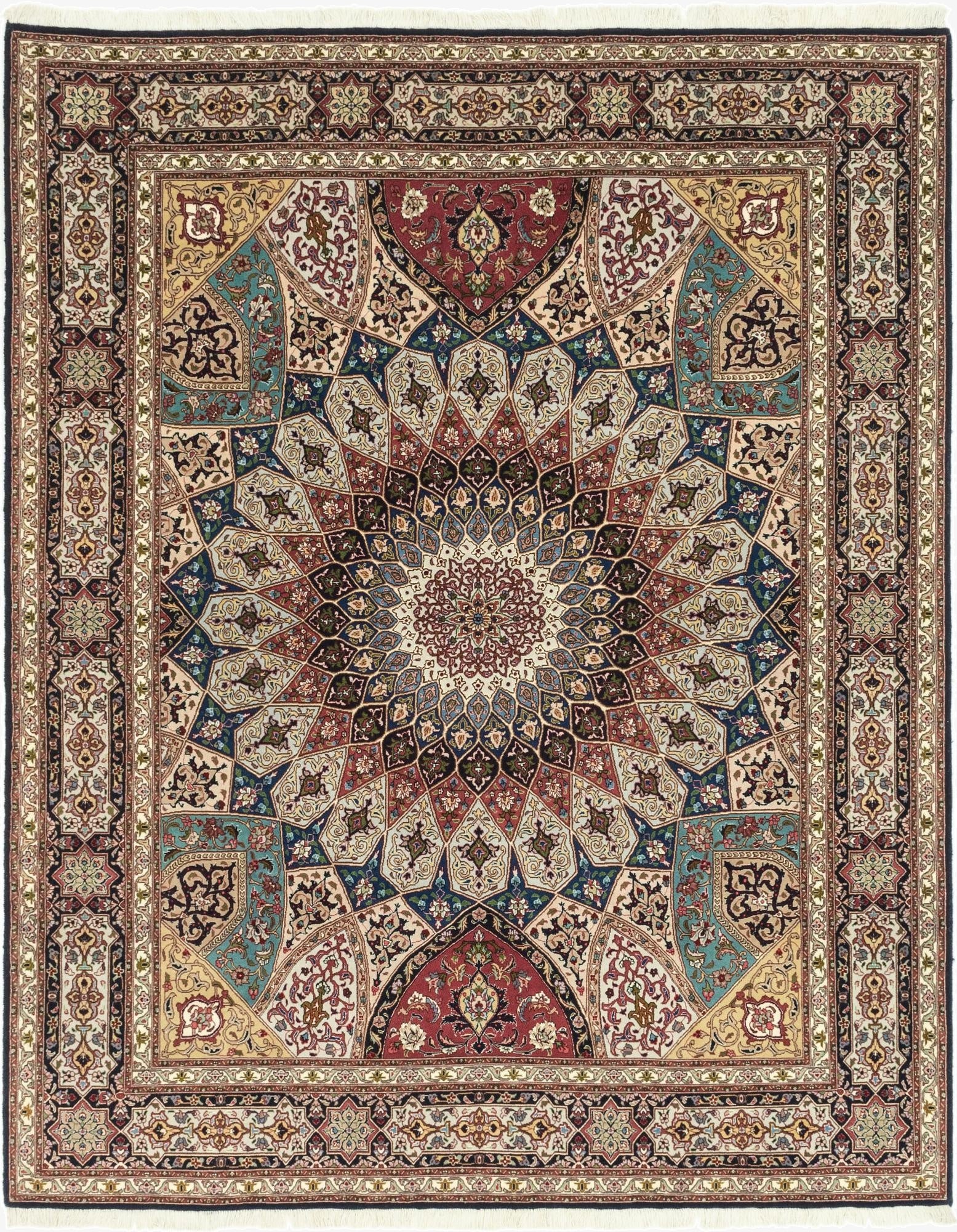  6' 8 x 8' 5  Hand Knotted Tabriz Persian Square Rug